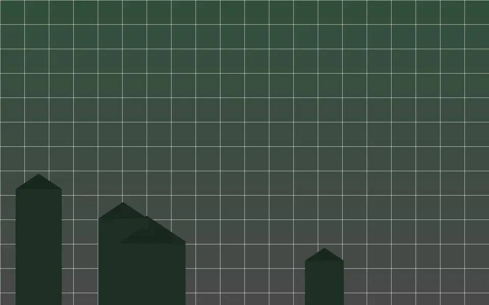 Visuel schématique de maisons et de plans, sans photo.