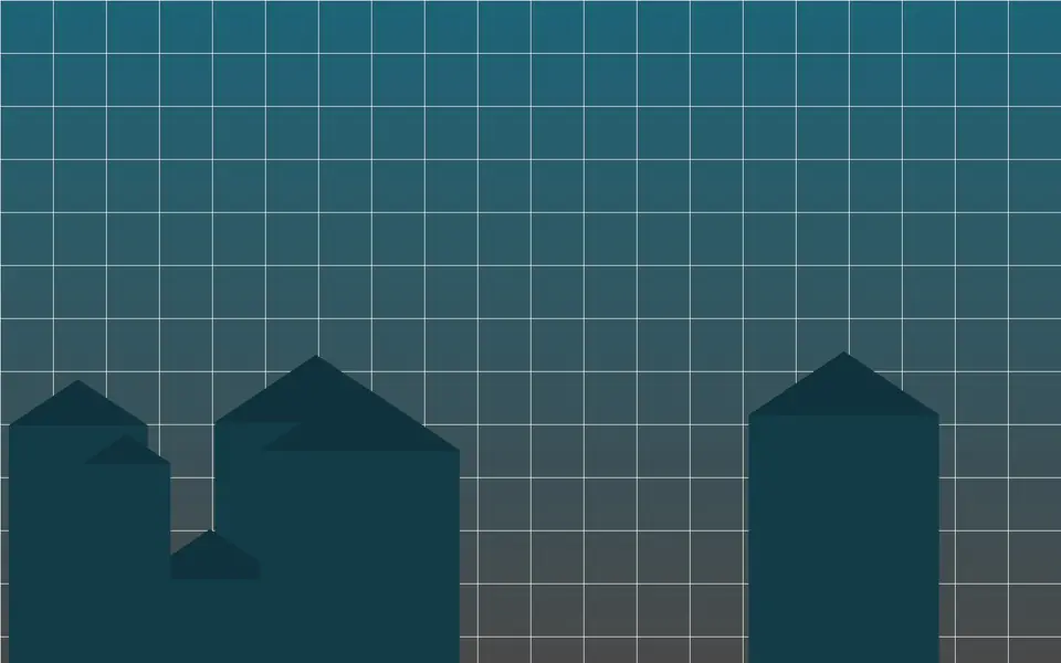 Visuel schématique de maisons et de plans, sans photo.